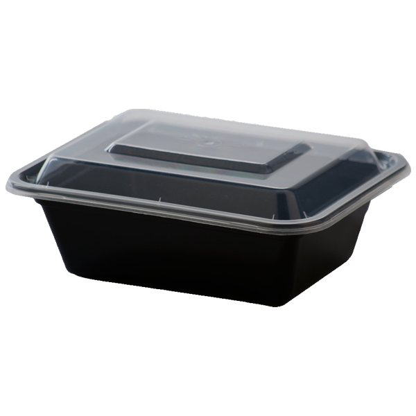 24 OZ REGTANGULAR CONTAINER BLACK 150CNT SET COMBO