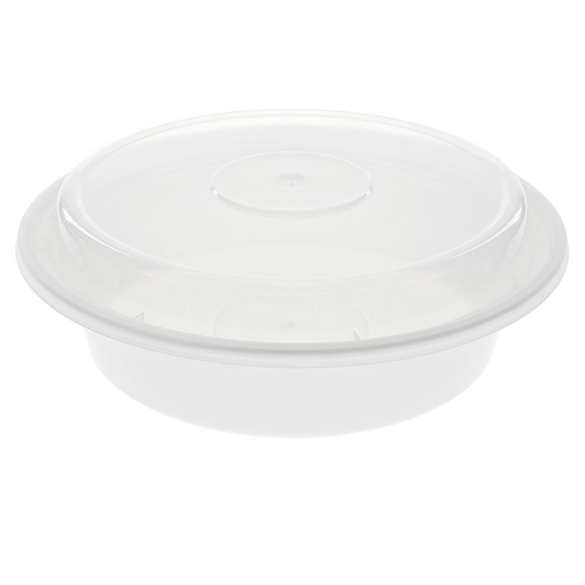 24OZ WHITE ROUND CONTAINER WITHLID/150CNT