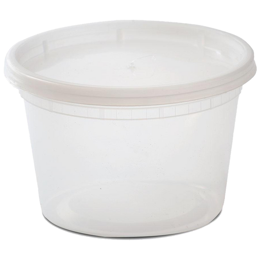 16 OZ PLASTIC CONTAINER WITH LID 240SET COMBO