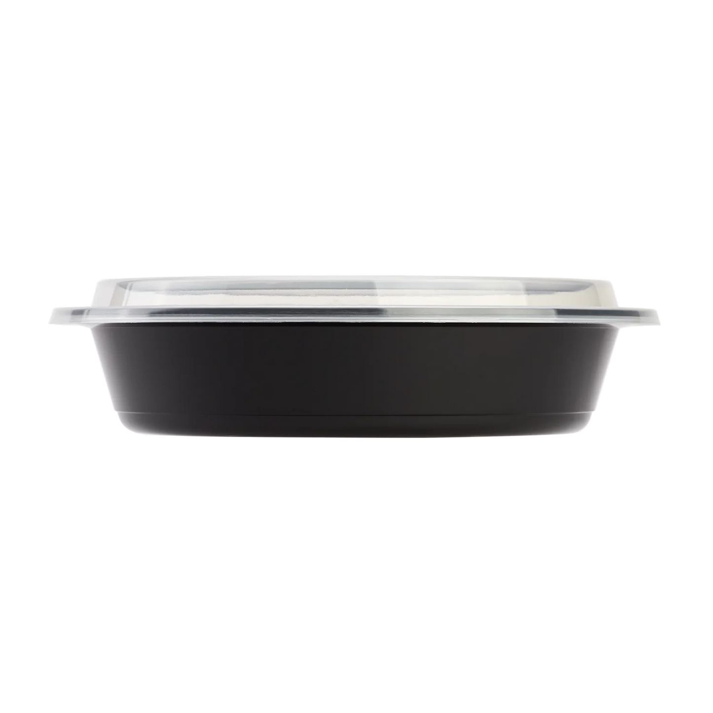 48OZ RECTANGULAR BLACK CONTAINER WITH LID/150CNT