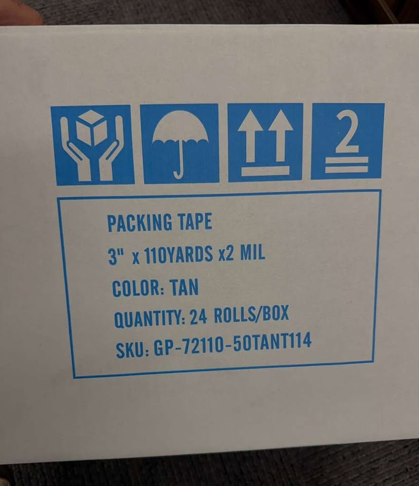 Tan Packing Tape 3"X110 Yards 2 MILL Per Roll (24 Rolls) - Strong Heavy-Duty Industrial
