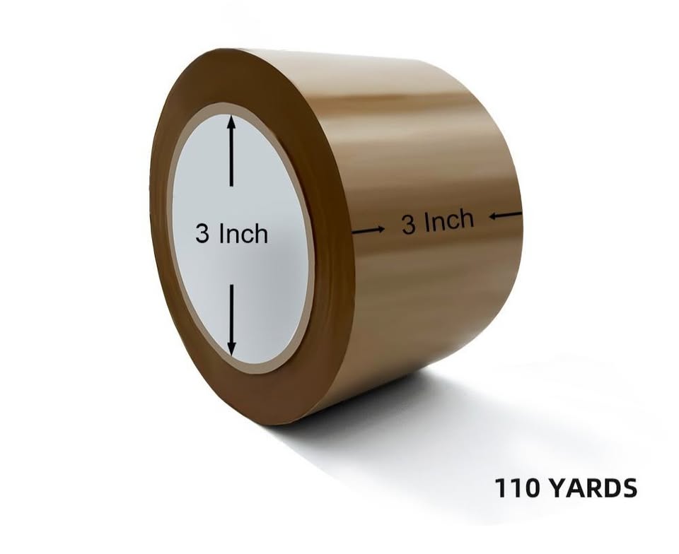 Tan Packing Tape 3"X110 Yards 2 MILL Per Roll (24 Rolls) - Strong Heavy-Duty Industrial