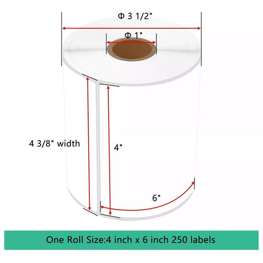 4 x 6 inch direct thermal shipping labels, 2,500 count – photo 2