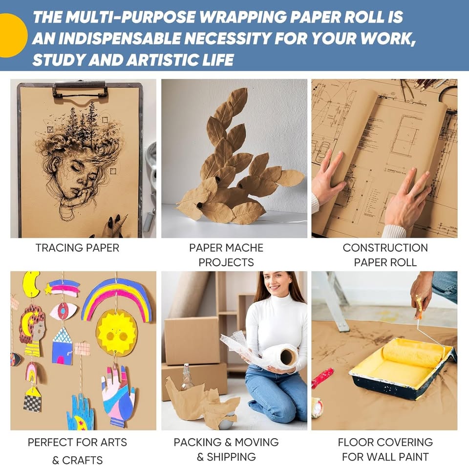 Brown kraft wrapping paper roll