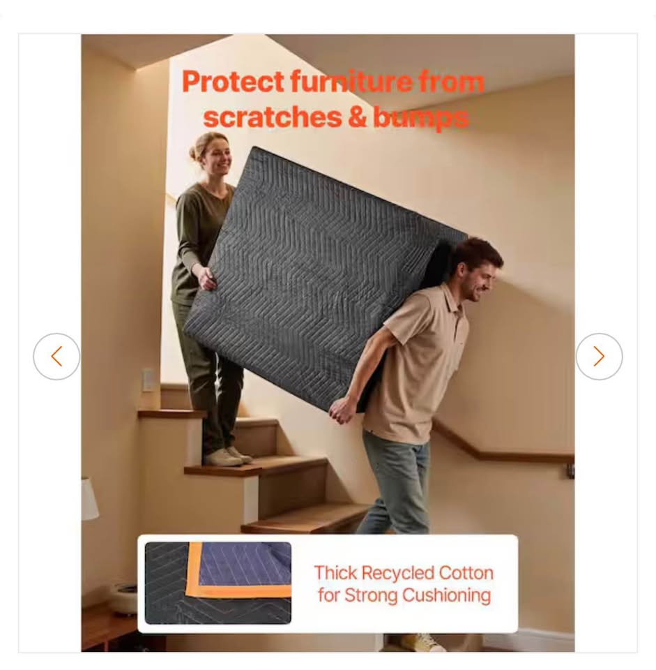 Quilted moving pads for storage and shipping