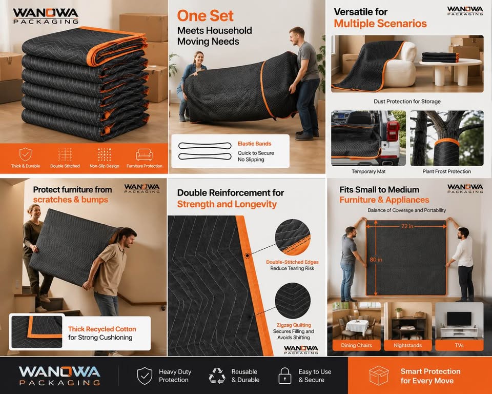 Heavy duty moving blankets furniture pads