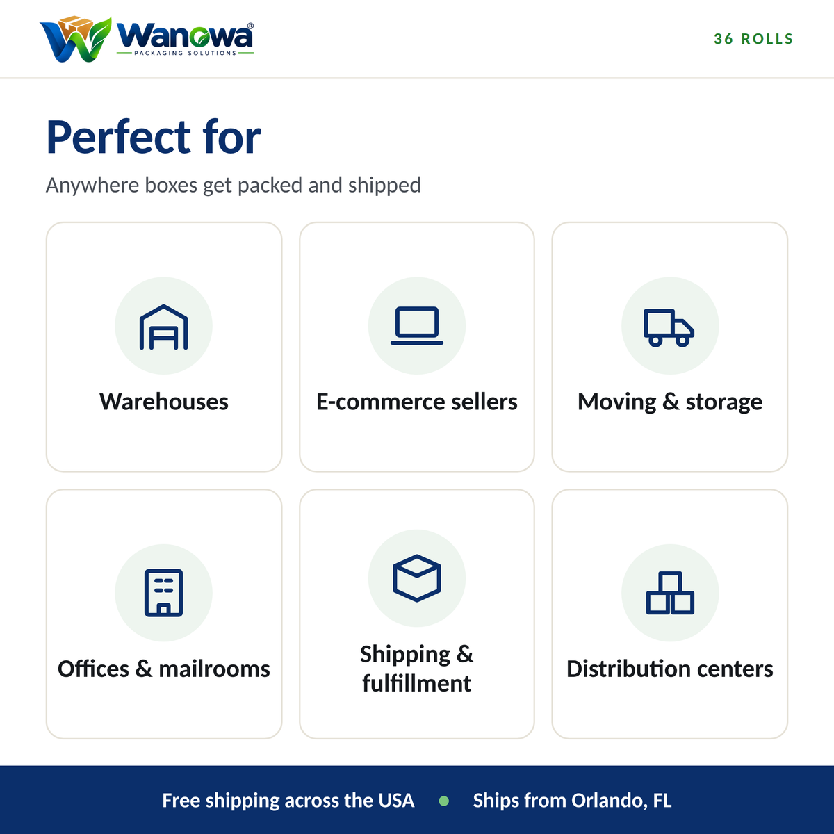 Brown packing tape is perfect for warehouses, e-commerce sellers, moving, offices, shipping and distribution centers