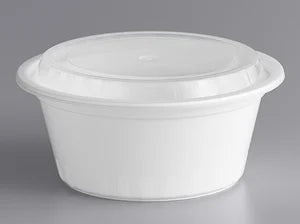 37OZ WHITE ROUND CONTAINER WITH LID/150CNT
