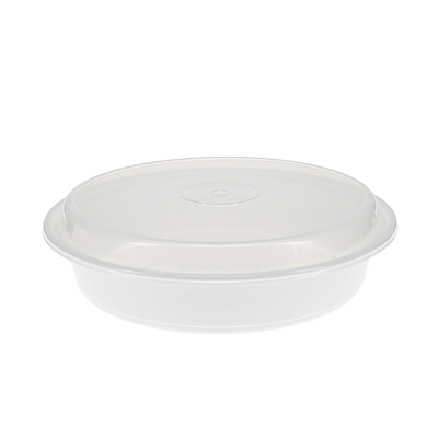 48OZ WHITE ROUND CONTAINER WITH LID/150CNT