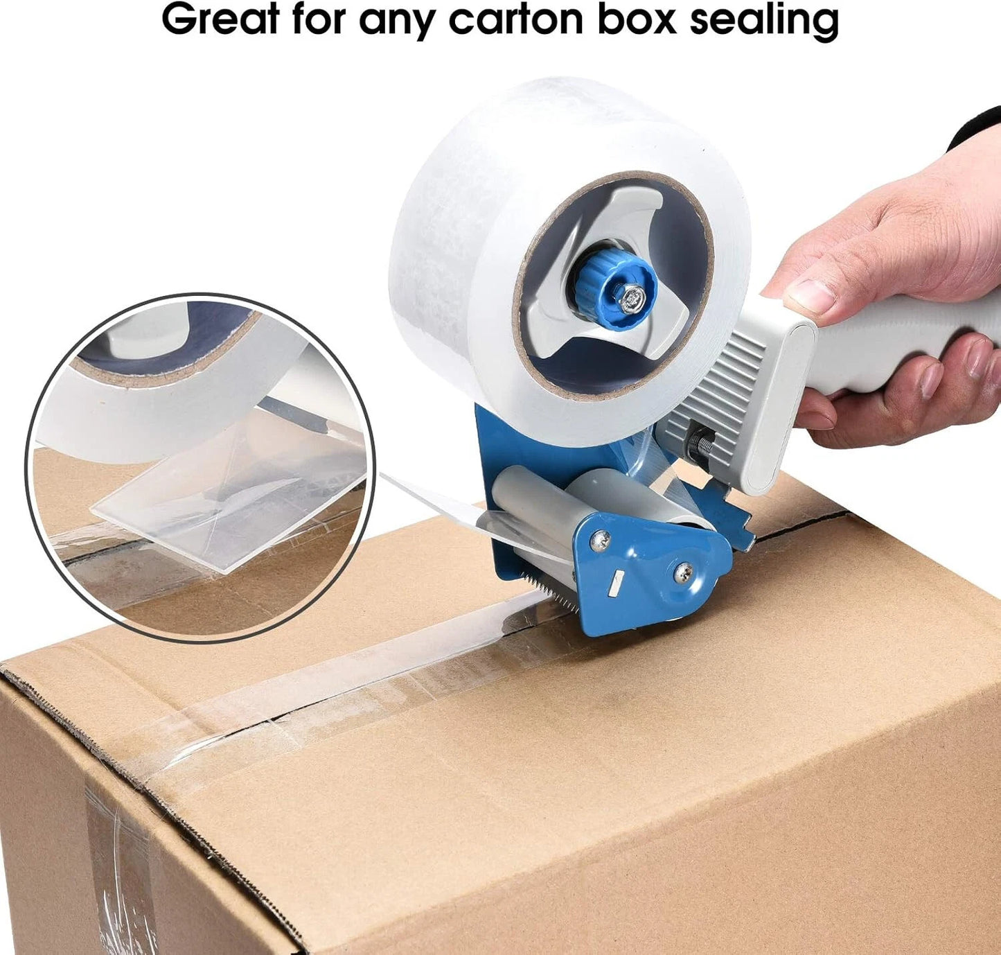 2 Inch Tape Gun Dispenser with Carton Packing Tape,Industrial Side Loading Tape