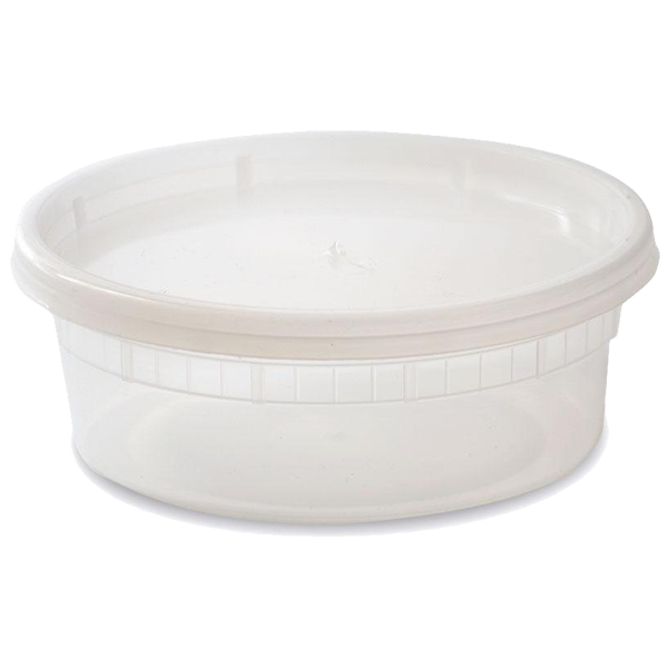 8 OZ PLASTIC CONTAINER WITH LID 240CNT COMBO