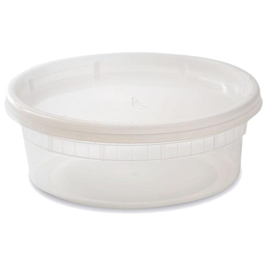 8 OZ PLASTIC CONTAINER WITH LID 240CNT COMBO