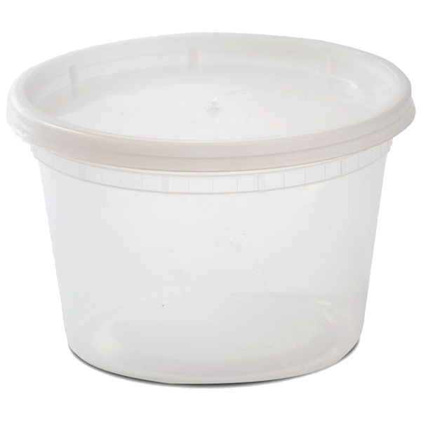 16OZ WHITE ROUND CONTAINER WITHLID/150CNT