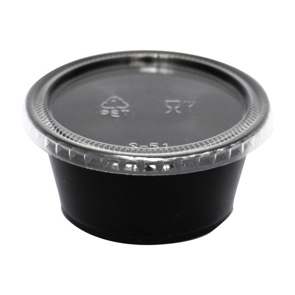4 OZ BLACK ROUND CONTAINER WITH LID/1000CNT