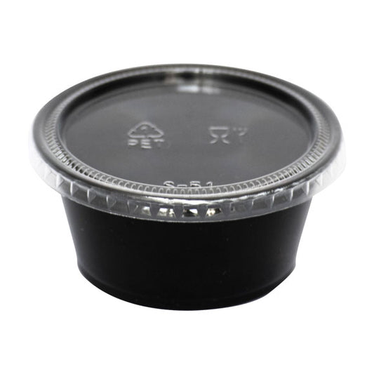 4 OZ BLACK ROUND CONTAINER WITH LID/1000CNT